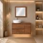 MUEBLES PARA BAÑO FLOTANTE TURNER DE 32" COGNAC MDP LAVABO MONOMANDO