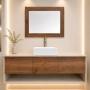 MUEBLE PARA BAÑO FLOTANTE RAFAELLO 48" ROBLE CLARO COGNAC MDP LAVABO MONOMANDO ESPEJ