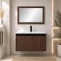 MUEBLE PARA BAÑO FLOTANTE CARAVAGGIO 32" NOGAL MDP LAVABO MONOMANDO