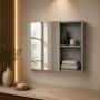 BOTIQUIN CAJU DE 50 X 12 X 40 CM GRIS 1 ENTREPAÑO INTERNO 1 REPISA LATERAL