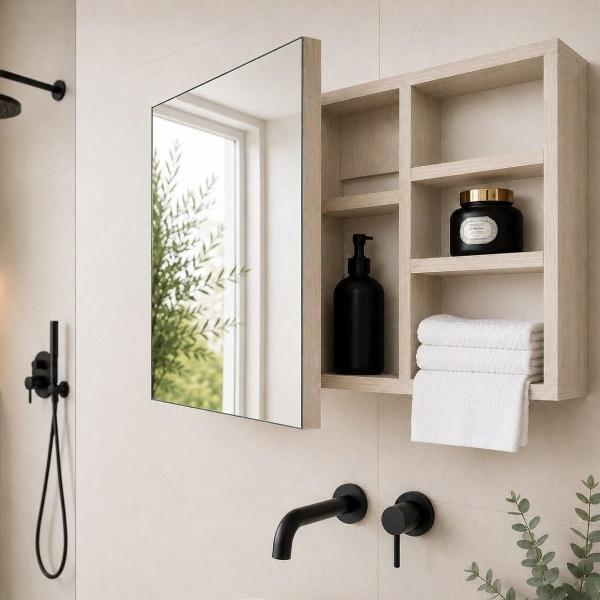 BOTIQUIN ORGANIZADOR AZUCENA 60 X 12 X 40 CM ROBLE CLARO