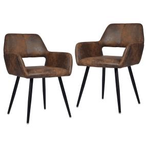 SET DE 2 SILLAS DE COMEDOR CROMWELL MARRÓN 56 X 43 X 78 CM