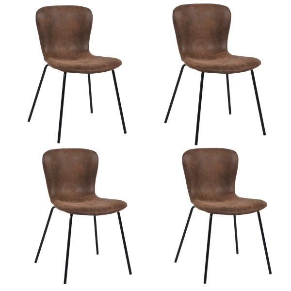 SET DE 4 SILLAS DE COMEDOR KOZIELLO MARRÓN 47.4 X 48 X 77 CM