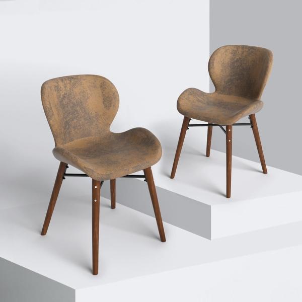 SET DE 2 SILLAS DE COMEDOR JULI MARRÓN 48 X 40 X 78 CM