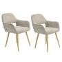 SET DE 2 SILLAS DE COMEDOR CROMWELL BEIGE 56 X 56 X 78 CM