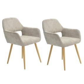 SET DE 2 SILLAS DE COMEDOR CROMWELL BEIGE 56 X 56 X 78 CM