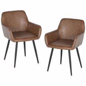 SET DE 2 SILLAS DE COMEDOR LYANCO MARRÓN 55 X 40.5 X 76.5 CM
