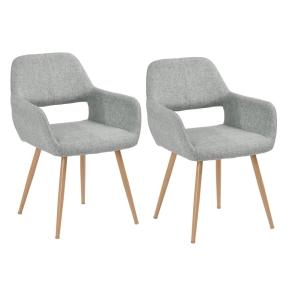 SET DE 2 SILLAS DE COMEDOR CROMWELL GRIS 56 X 56 X 78 CM