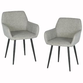 SET DE 2 SILLAS DE COMEDOR LYANCO GRIS 55 X 40.5 X 76.5 CM