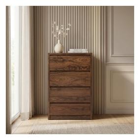 Cómoda - Cajonera con 3 Cajones Color Nogal - Madera Industrializada