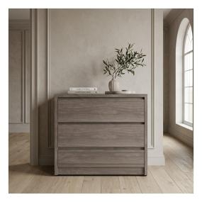 Cómoda - Cajonera con 3 Cajones Color Gris - Madera Industrializada