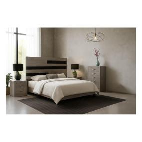 Cómoda Cajonera de 5 Cajones Color Gris con Jaladeras de Metal - Madera MDF