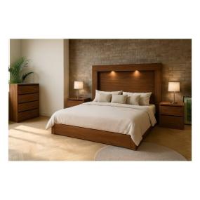 Cómoda - Cajonera con 4 Cajones Color Nogal - Madera Industrializada