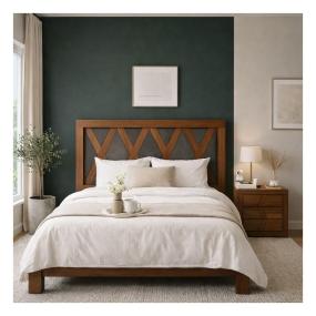Cabecera King Size con 1 Buró Brick Color Parota y Gris