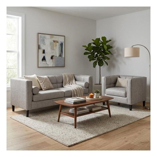 Sala Madison con 2 piezas Color Silver
