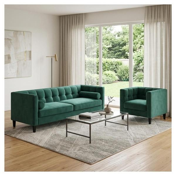 Sala Madison con 2 piezas Color Esmeralda