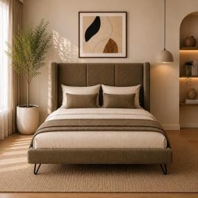 Cama Matrimonial Hampton - Color Verde Moss