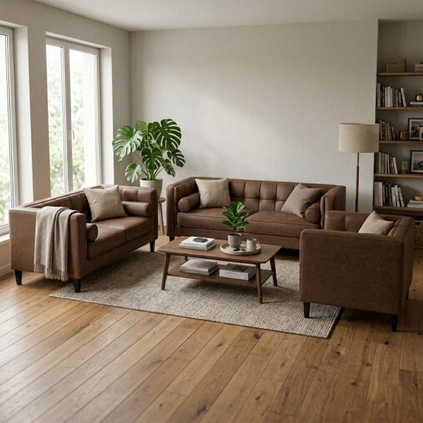 Sala Madison con 3 piezas Color Chocolate