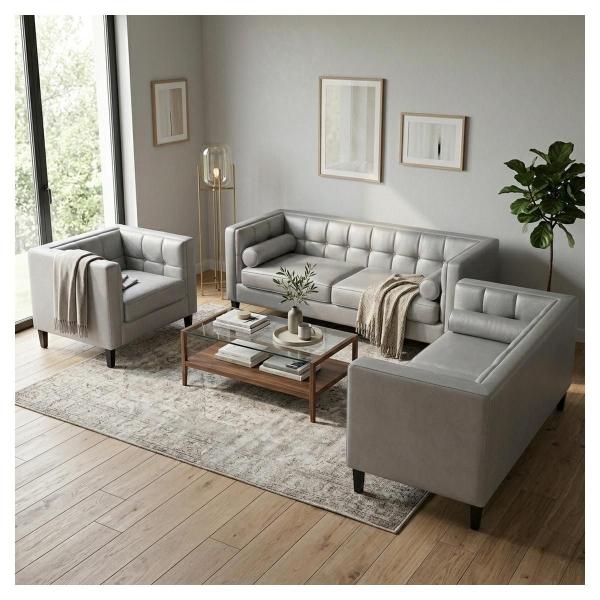 Sala Madison con 3 piezas Color Silver