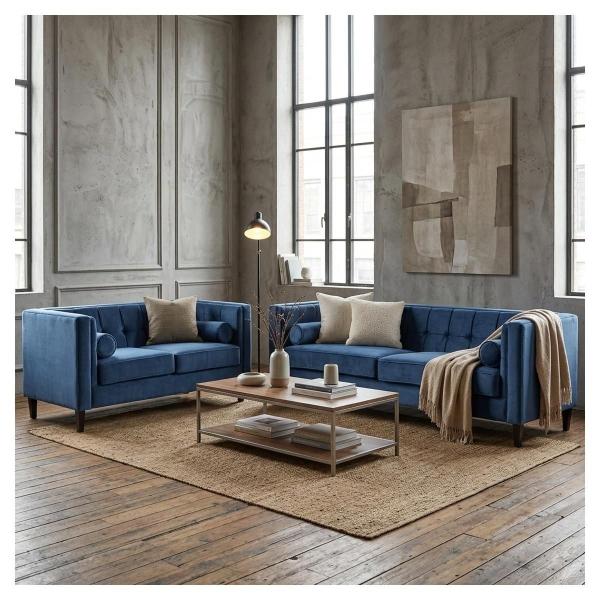 Sala Madison con 2 piezas Color Azul Marino
