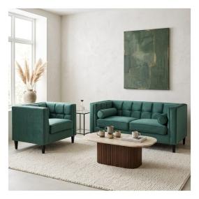 Sala Madison con 2 piezas Color Esmeralda