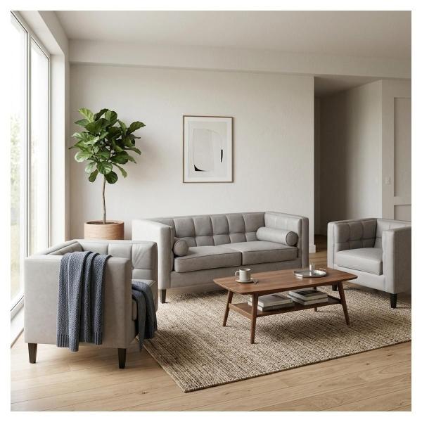 Sala Madison con 3 piezas Color Silver