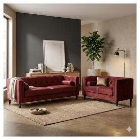 Sala Madison con 2 piezas Color Vino