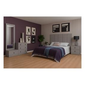 Recámara Louvre King Size de 5 Piezas - Gris