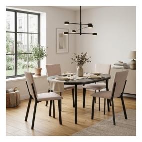 Set de Comedor para 4 Personas Camila Luxen Color Gris y Beige
