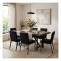 Set de Comedor para 6 Personas Zenta Color Nogal y Negro
