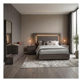 Recámara Sevilla King Size de 5 Piezas - Gris