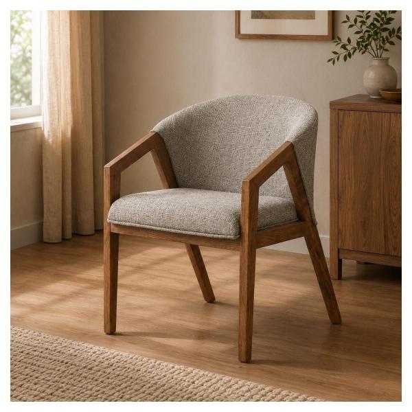 Silla para Comedor Milán - Color Gris Oscuro y Nogal