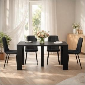 Comedor Extensible para 4 Personas Alongo - Color Negro