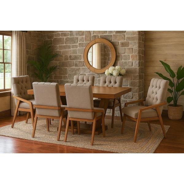 Comedor para 6 Personas Chelsea París - Color Gris y Parota