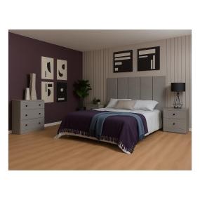 Recámara Louvre King Size de 4 Piezas - Gris