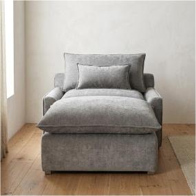 Sillón de 1 Plaza con Taburete Pit - Color Gris