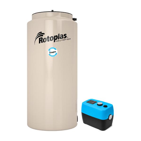 TINACO VERTICAL 500L DE POLIETILENO CON TAPA + BOMBA INTELIGENTE 1/2 HP