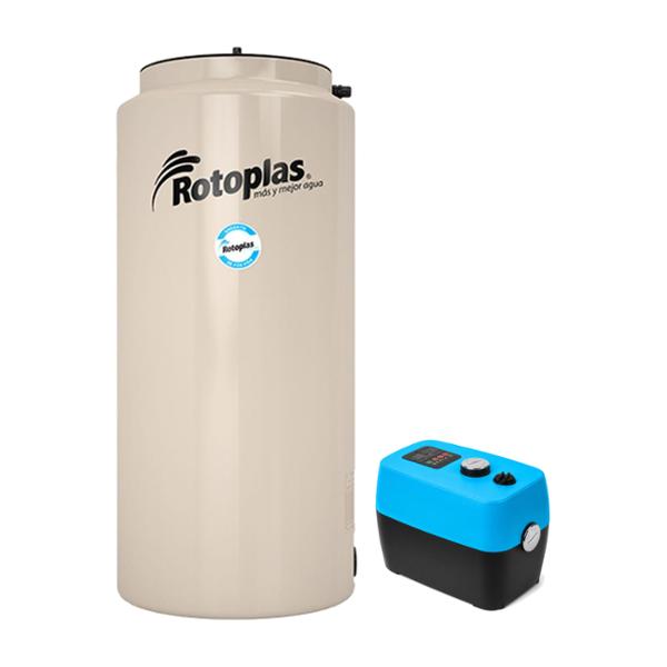 TINACO VERTICAL 1000L DE POLIETILENO CON TAPA Y 2 ACCESORIOS + BOMBA INTELIGENTE 1/2 HP