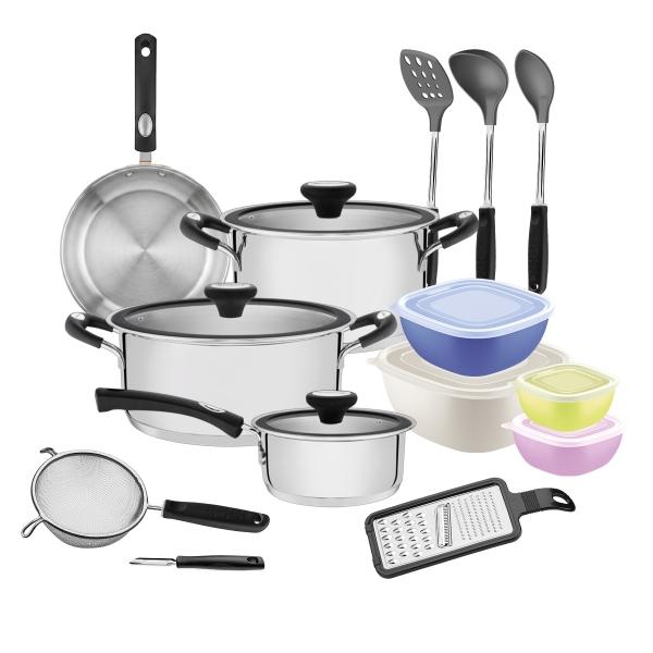 Bateria de cocina Acero Inoxidable Solar Inducción 17 piezas