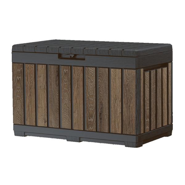 COBERTIZO DE ALMACENAMIENTO PARA EXTERIOR HORIZONTAL DE POLIPROPILENO 190L MADERA NOGAL