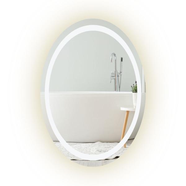 Espejo Ovalo 40x60cm Esmerilado Luz Led 3 Tonos