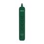 REGLETA CON PROTECTOR 4 CONTACTOS USB-A USB-C VERDE
