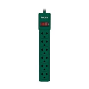 REGLETA 6 CONTACTOS UNIVERSALES 110/220 V VERDE