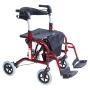 ANDADERA ROLLATOR PLEGOO TRAVEL DE ALUMINIO CON DESCANSAPIÉS, PLEGABLE, RUEDAS 8", COLOR ROJO