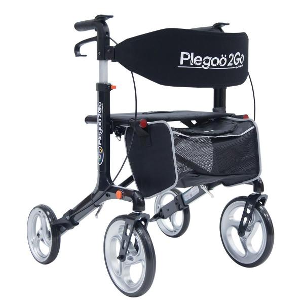 ANDADERA ROLLATOR PLEGOO 2GO X8 DE ALUMINIO PLEGABLE COLOR NEGRO PERLA