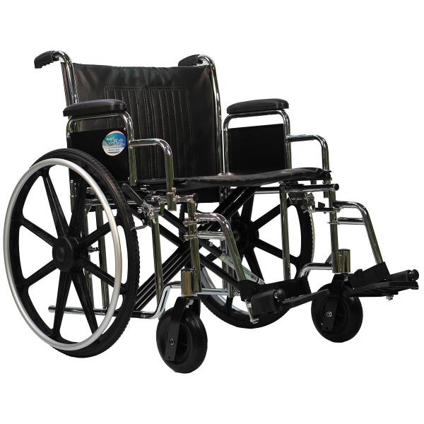 SILLA DE RUEDAS MOVILI EXTRA ANCHA 20", BRAZOS Y DESCANSAPIÉS DESMONTABLES