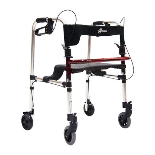 ANDADERA REACTIV DE ALUMINIO DE SUPER LUJO CON ASIENTO Y FRENOS, CON RUEDAS DE 5" COLOR AZUL