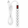 MULTICONTACTO DE 6 SALIDAS 125V 16A DE PLÁSTICO RESISTENTE BLANCO
