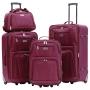 SET DE 3 MALETAS Y NECESER MEDELLIN 20 24 Y 28 PULGADAS ROJO FLY AND TRIP