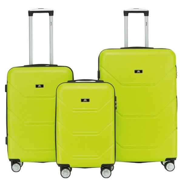 SET DE 3 MALETAS DUBAI 20 24 Y 28 PULGADAS VERDE LIMON SUN COAST